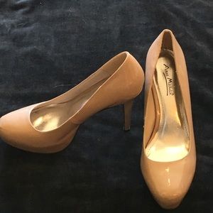 Tan platform heels